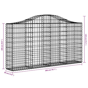 Συρματοκιβώτια Τοξωτά 30 τεμ. 200x30x100/120 εκ. Γαλβαν. Ατσάλι