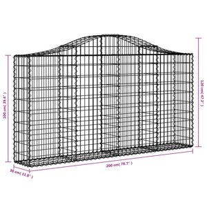 Συρματοκιβώτια Τοξωτά 40 τεμ. 200x30x100/120 εκ. Γαλβαν. Ατσάλι