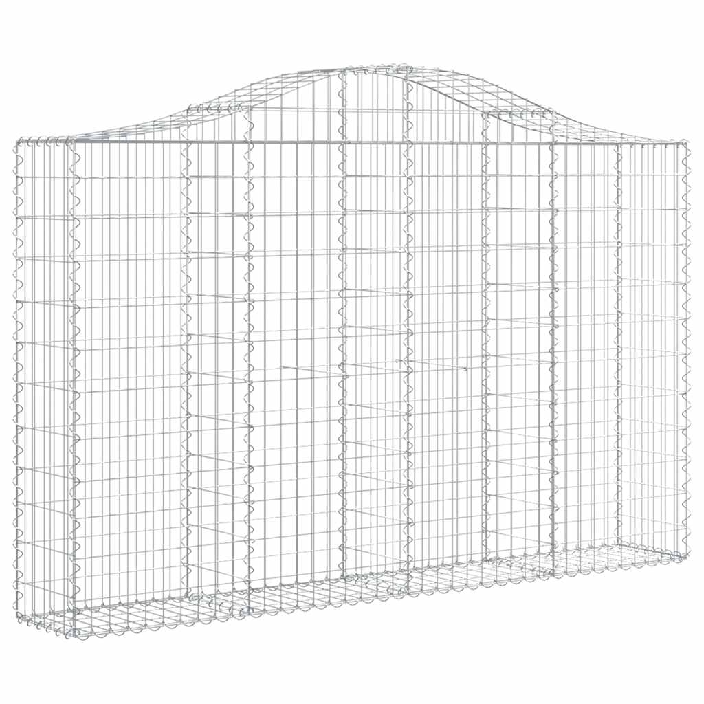 Συρματοκιβώτια Τοξωτά 2 τεμ. 200x30x120/140 εκ. Γαλβαν. Ατσάλι