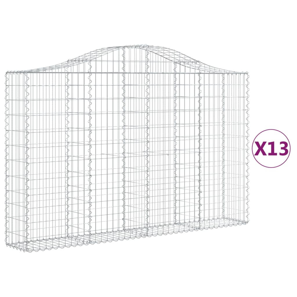 Συρματοκιβώτια Τοξωτά 13 τεμ. 200x30x120/140 εκ. Γαλβαν. Ατσάλι