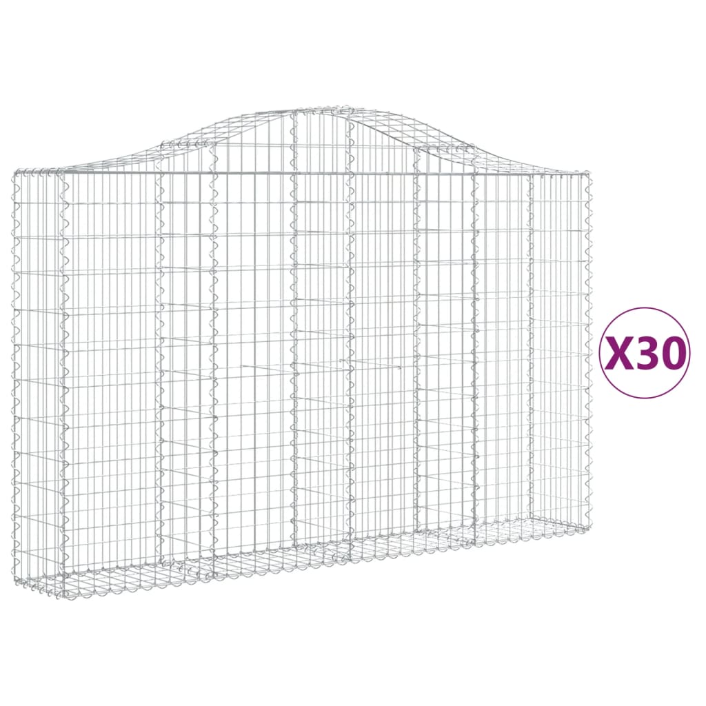 Συρματοκιβώτια Τοξωτά 30 τεμ. 200x30x120/140 εκ. Γαλβαν. Ατσάλι