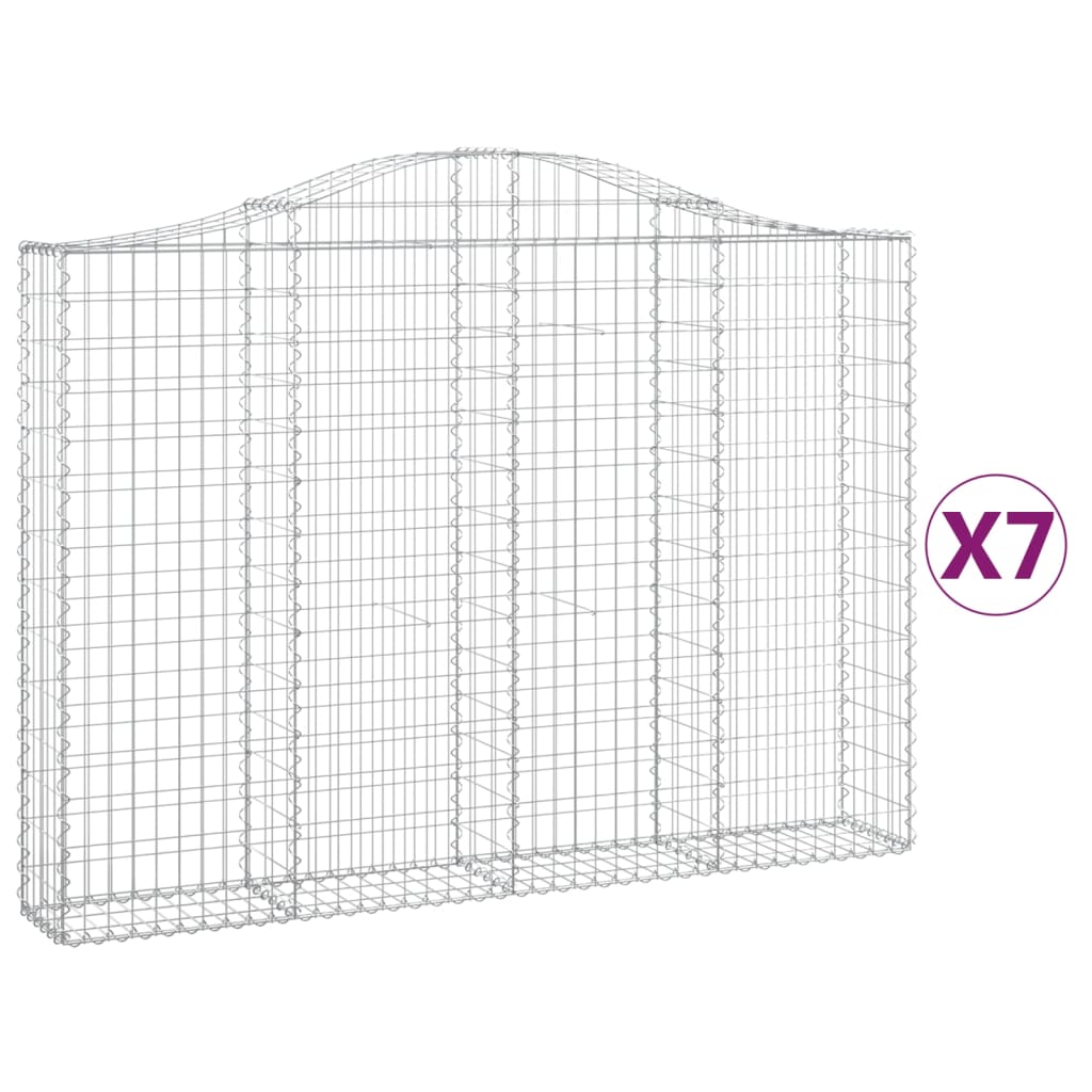 Συρματοκιβώτια Τοξωτά 7 τεμ. 200x30x140/160 εκ. Γαλβαν. Ατσάλι