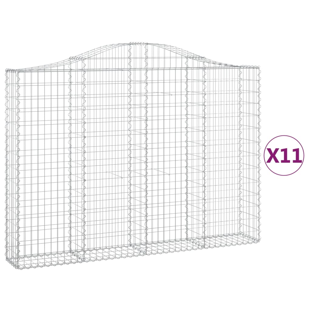 Συρματοκιβώτια Τοξωτά 11 τεμ. 200x30x140/160 εκ. Γαλβαν. Ατσάλι