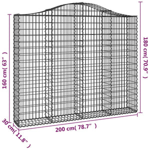 Συρματοκιβώτια Τοξωτά 13 τεμ. 200x30x160/180 εκ. Γαλβαν. Ατσάλι