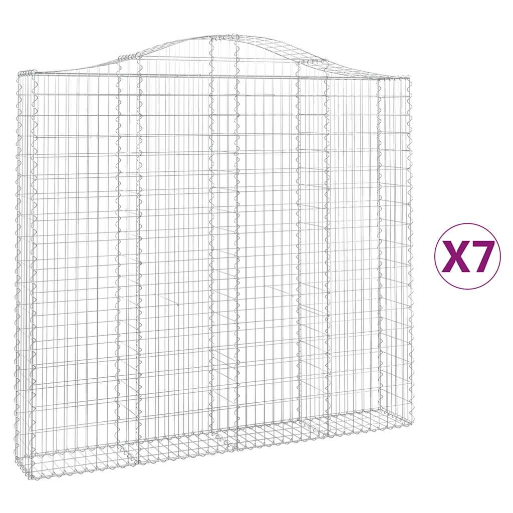 Συρματοκιβώτια Τοξωτά 7 τεμ. 200x30x180/200 εκ. Γαλβαν. Ατσάλι