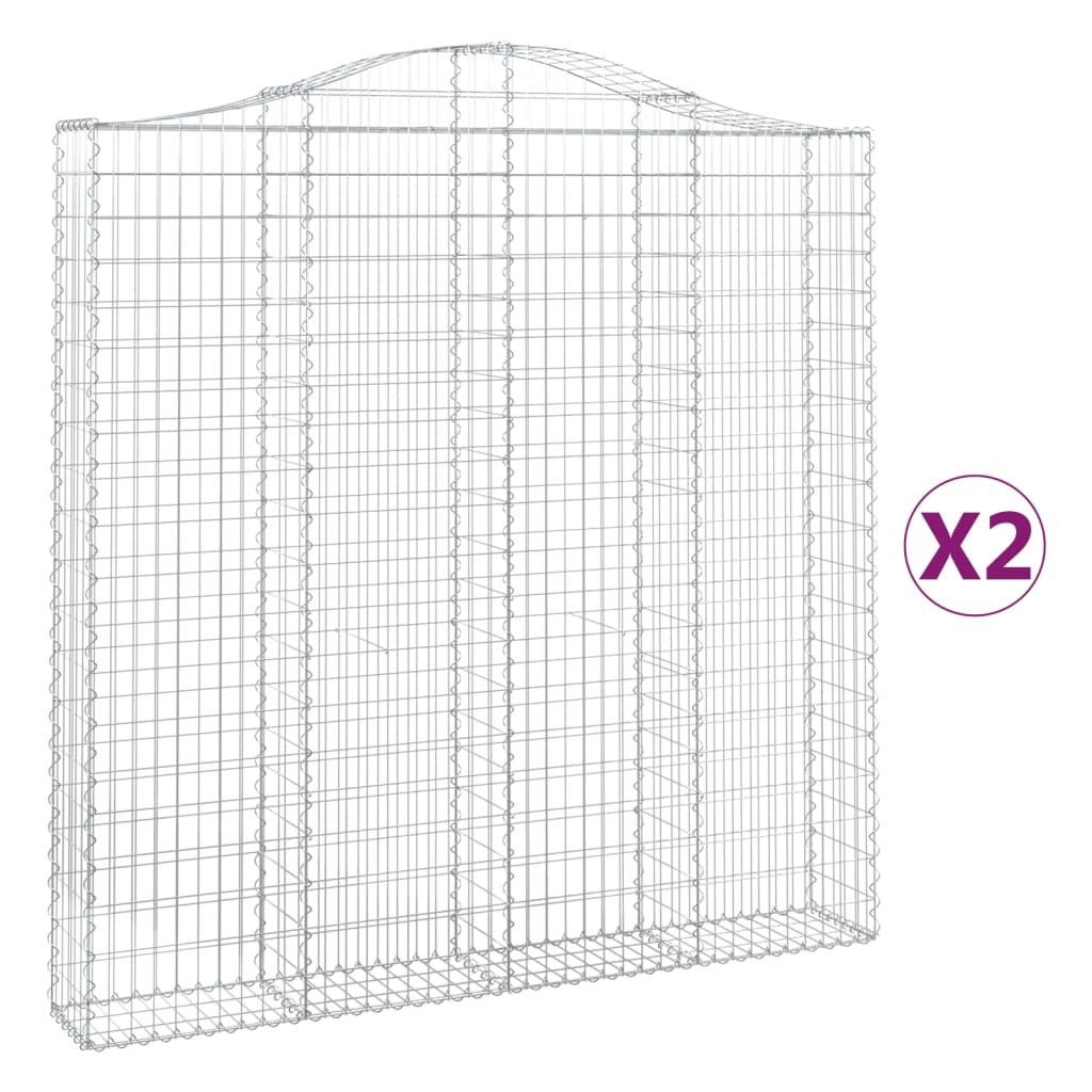 Συρματοκιβώτια Τοξωτά 2 τεμ. 200x30x200/220 εκ. Γαλβαν. Ατσάλι - Pakobazaar
