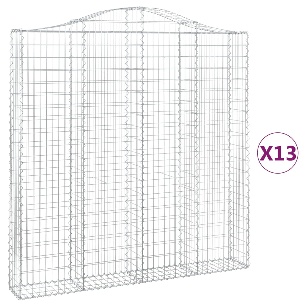 Συρματοκιβώτια Τοξωτά 13 τεμ. 200x30x200/220 εκ. Γαλβαν. Ατσάλι