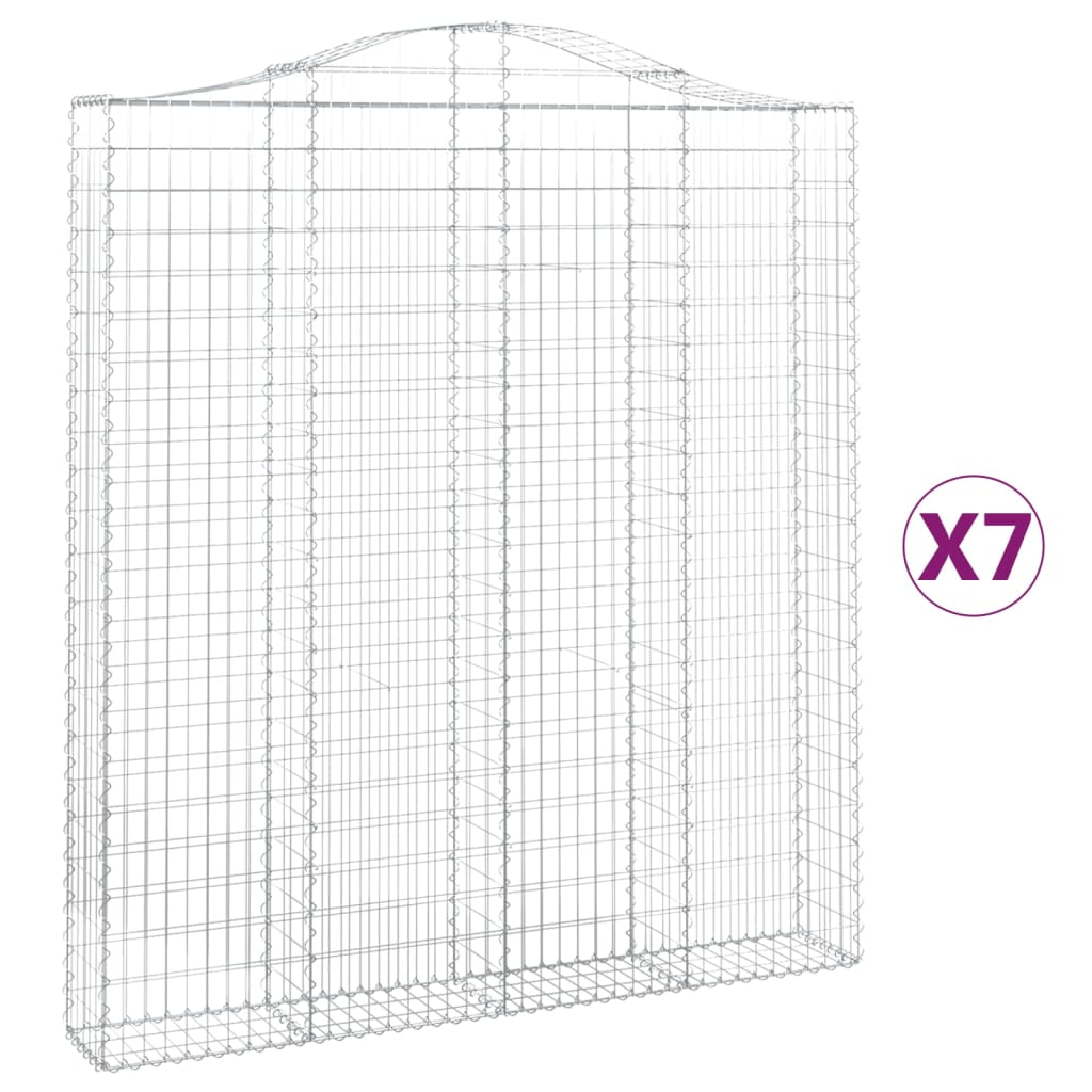Συρματοκιβώτια Τοξωτά 7 τεμ. 200x30x220/240 εκ. Γαλβαν. Ατσάλι