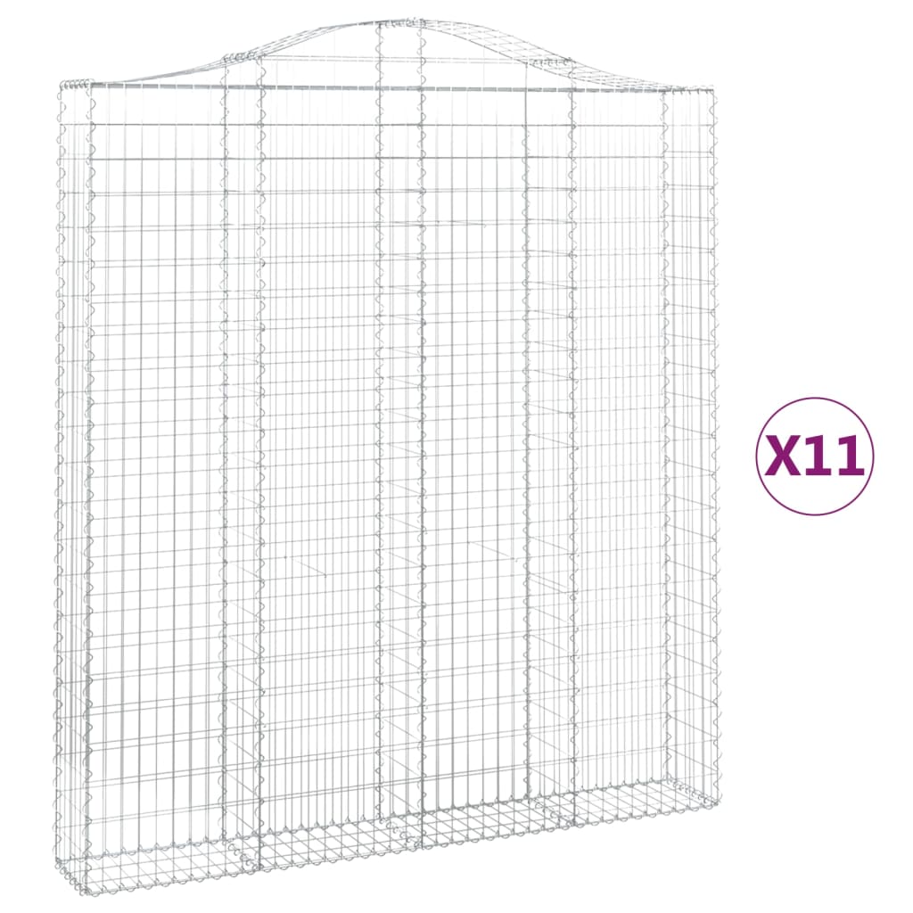 Συρματοκιβώτια Τοξωτά 11 τεμ. 200x30x220/240 εκ. Γαλβαν. Ατσάλι