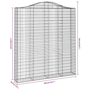 Συρματοκιβώτια Τοξωτά 11 τεμ. 200x30x220/240 εκ. Γαλβαν. Ατσάλι