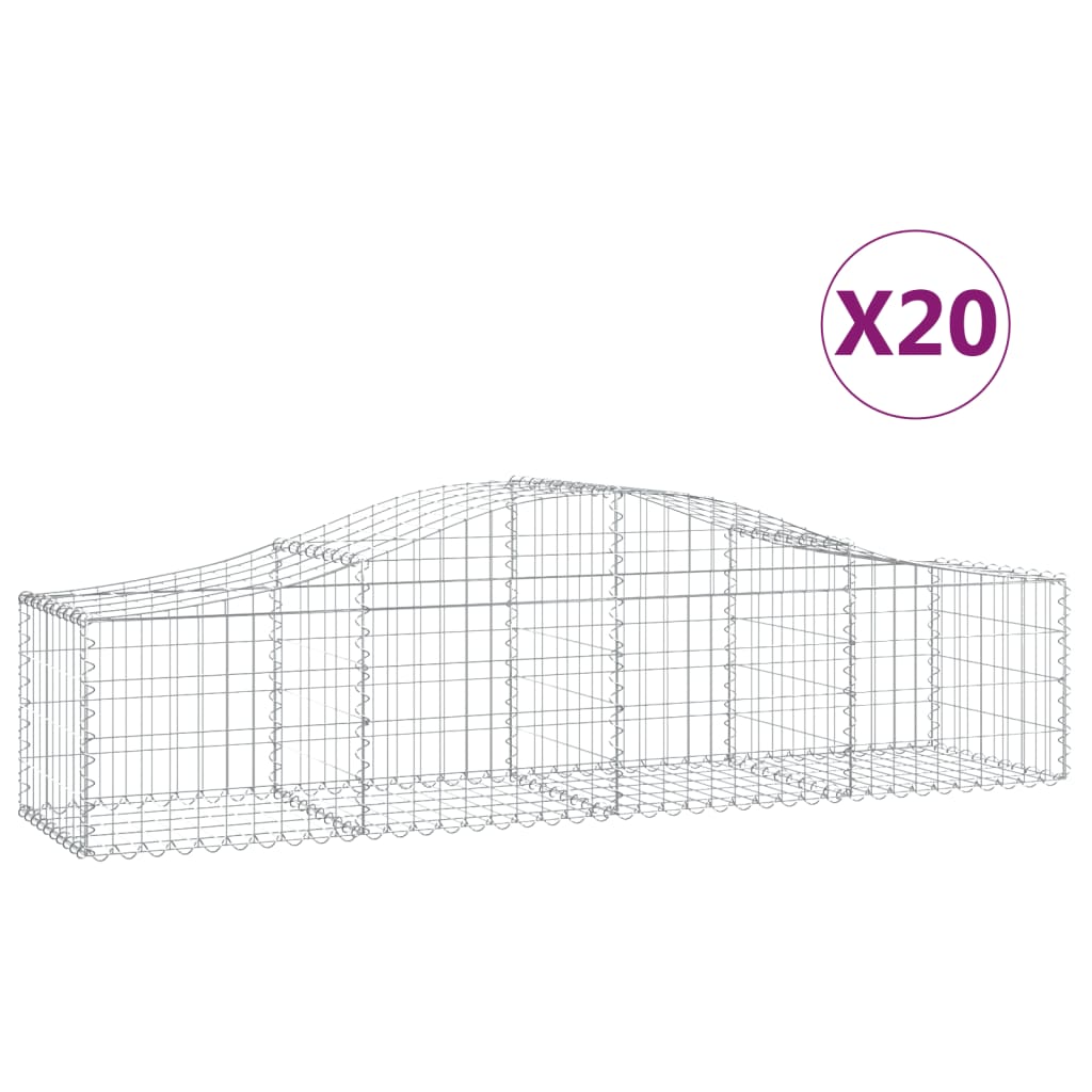 Συρματοκιβώτια Τοξωτά 20 τεμ. 200x50x40/60 εκ. Γαλβαν. Ατσάλι