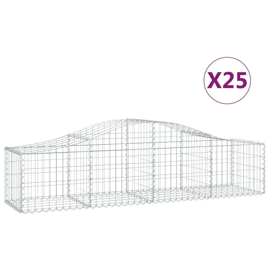 Συρματοκιβώτια Τοξωτά 25 τεμ. 200x50x40/60 εκ. Γαλβαν. Ατσάλι