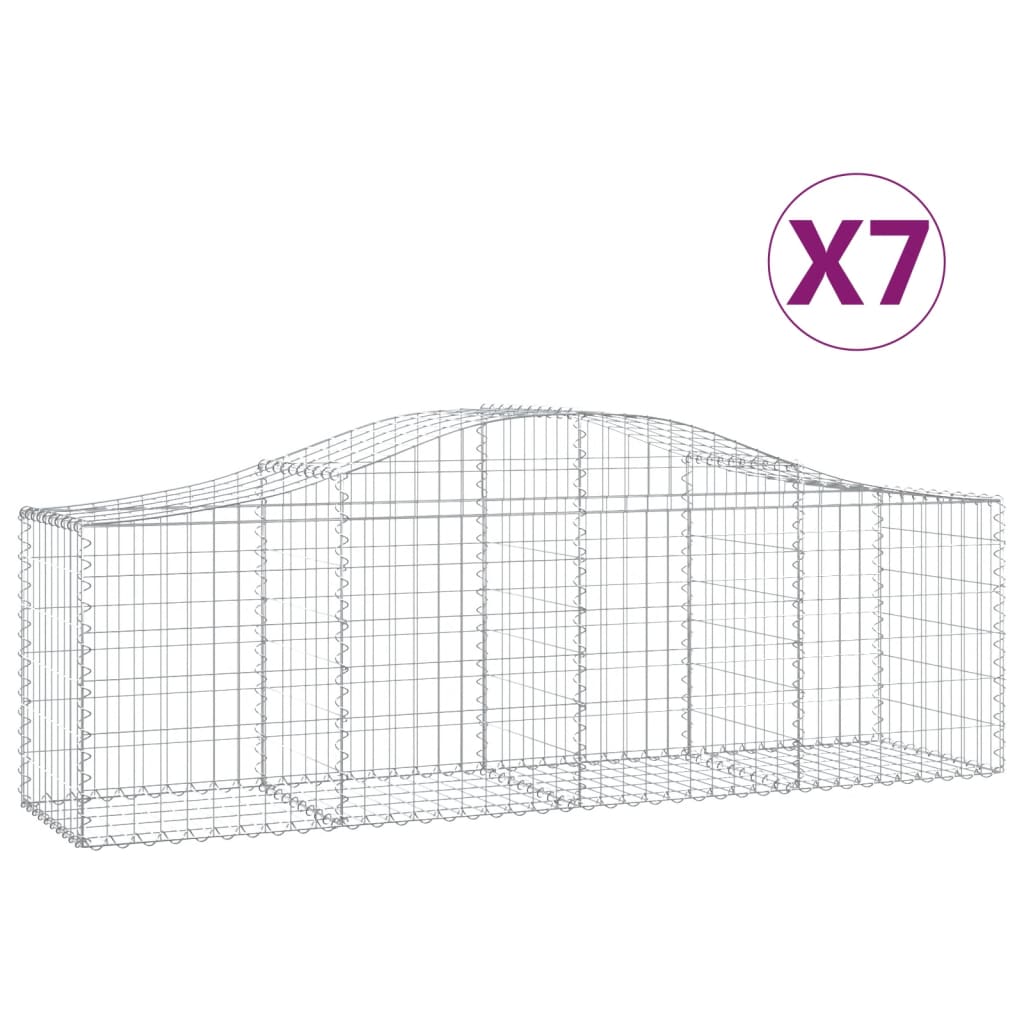 Συρματοκιβώτια Τοξωτά 7 τεμ. 200x50x60/80 εκ. Γαλβαν. Ατσάλι