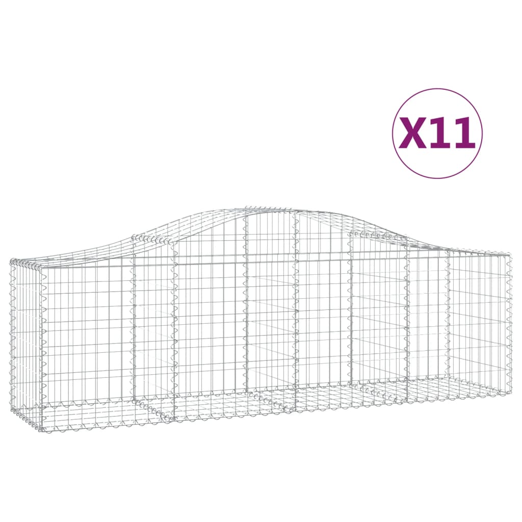 Συρματοκιβώτια Τοξωτά 11 τεμ. 200x50x60/80 εκ. Γαλβαν. Ατσάλι