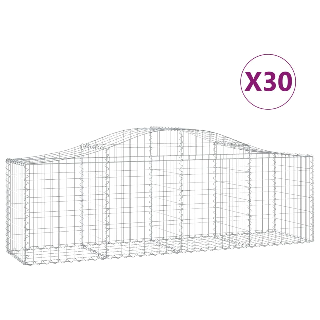 Συρματοκιβώτια Τοξωτά 30 τεμ. 200x50x60/80 εκ. Γαλβαν. Ατσάλι
