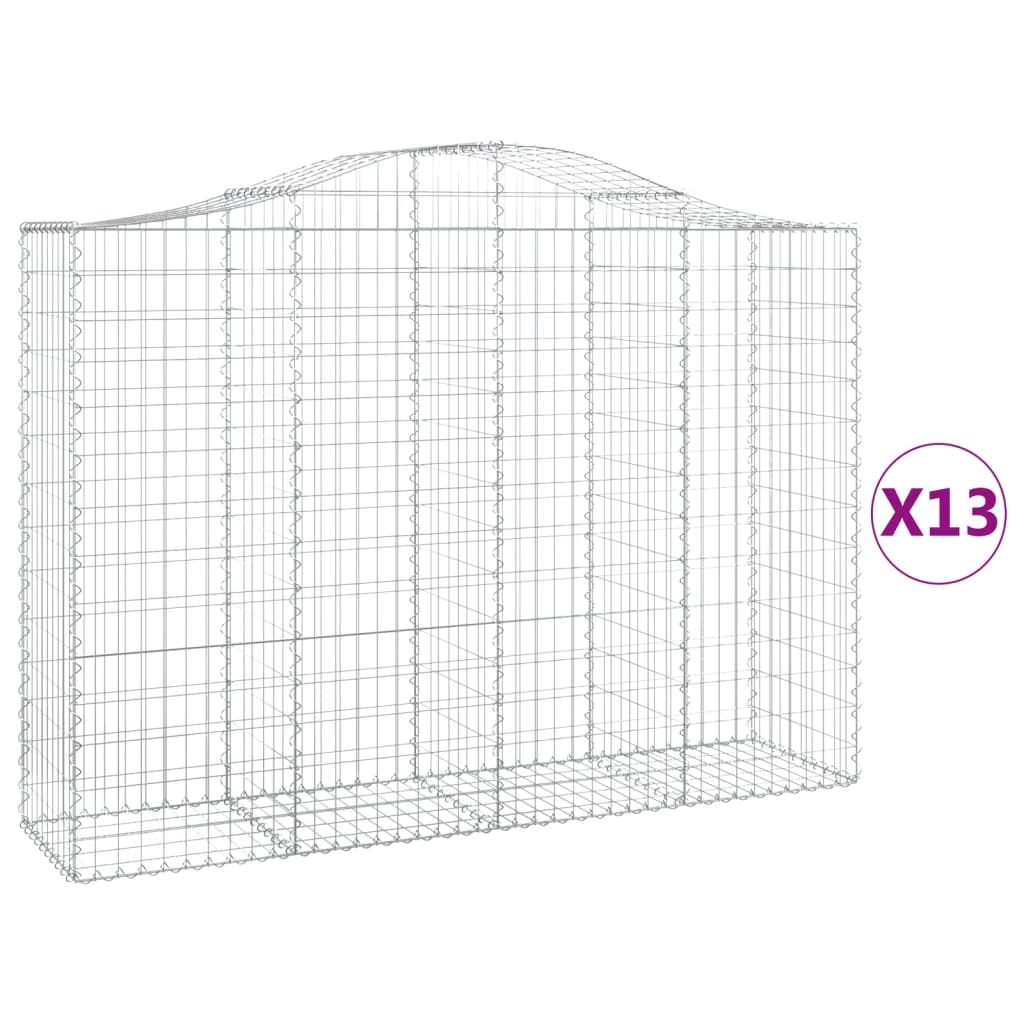 Συρματοκιβώτια Τοξωτά 13 τεμ. 200x50x140/160 εκ. Γαλβαν. Ατσάλι
