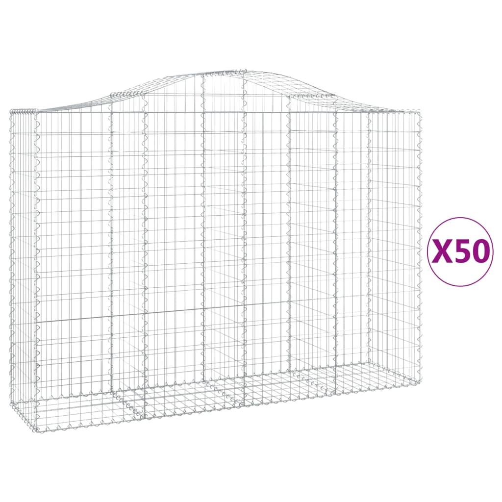 Συρματοκιβώτια Τοξωτά 50 τεμ. 200x50x140/160 εκ. Γαλβαν. Ατσάλι