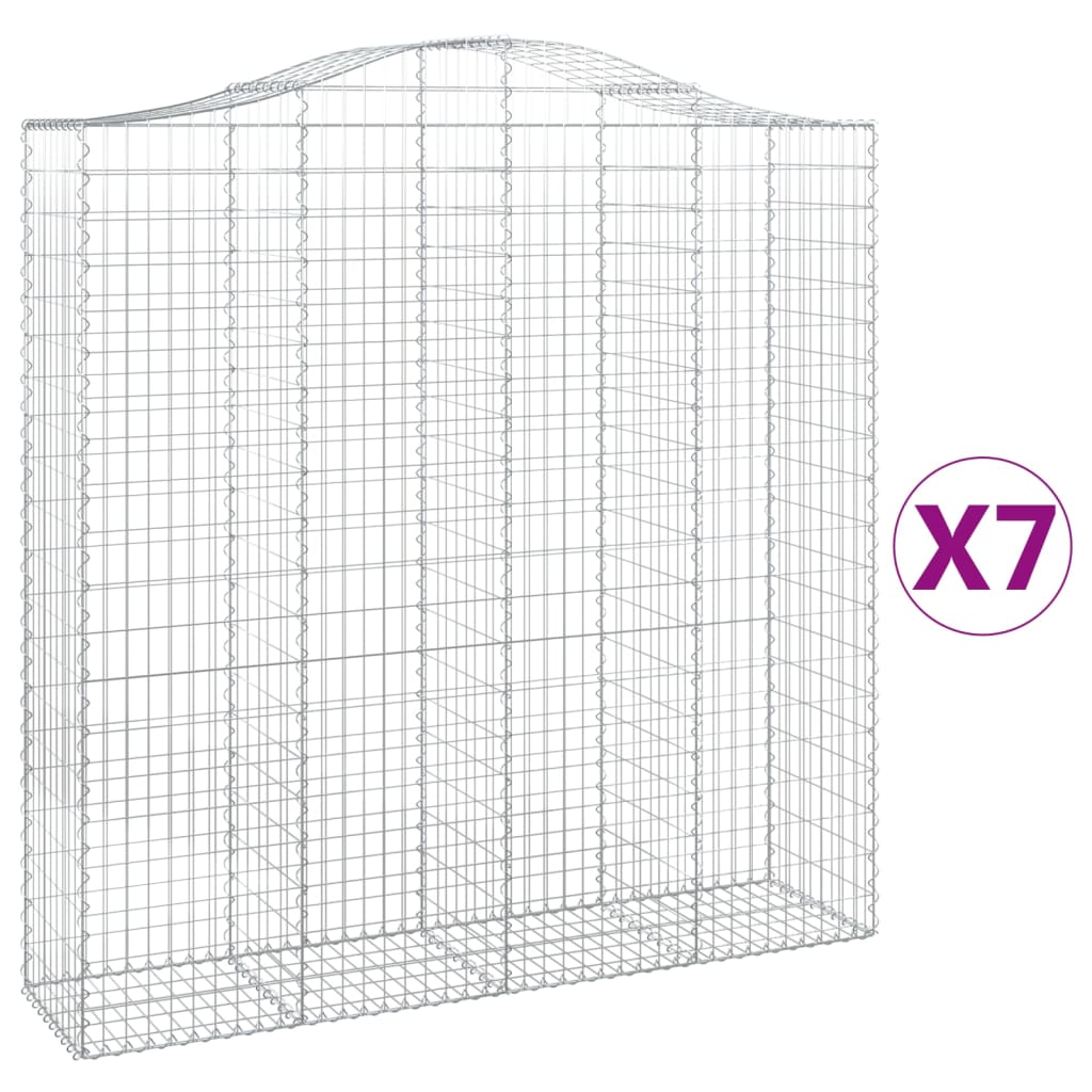 Συρματοκιβώτια Τοξωτά 7 τεμ. 200x50x200/220 εκ. Γαλβαν. Ατσάλι