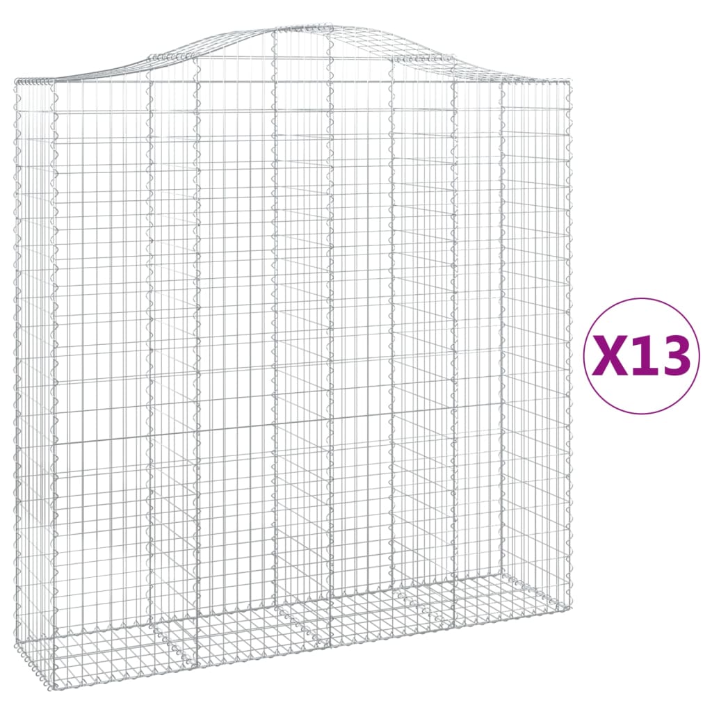Συρματοκιβώτια Τοξωτά 13 τεμ. 200x50x200/220 εκ. Γαλβαν. Ατσάλι - Pakobazaar