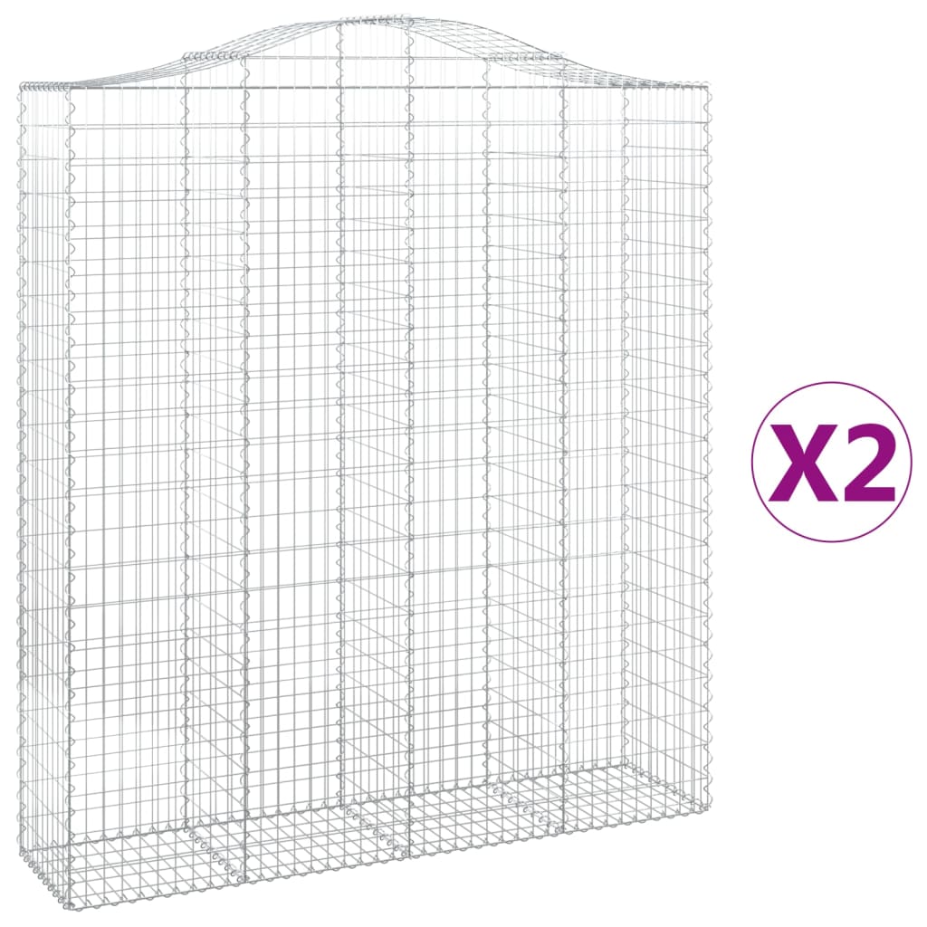 Συρματοκιβώτια Τοξωτά 2 τεμ. 200x50x220/240 εκ. Γαλβαν. Ατσάλι