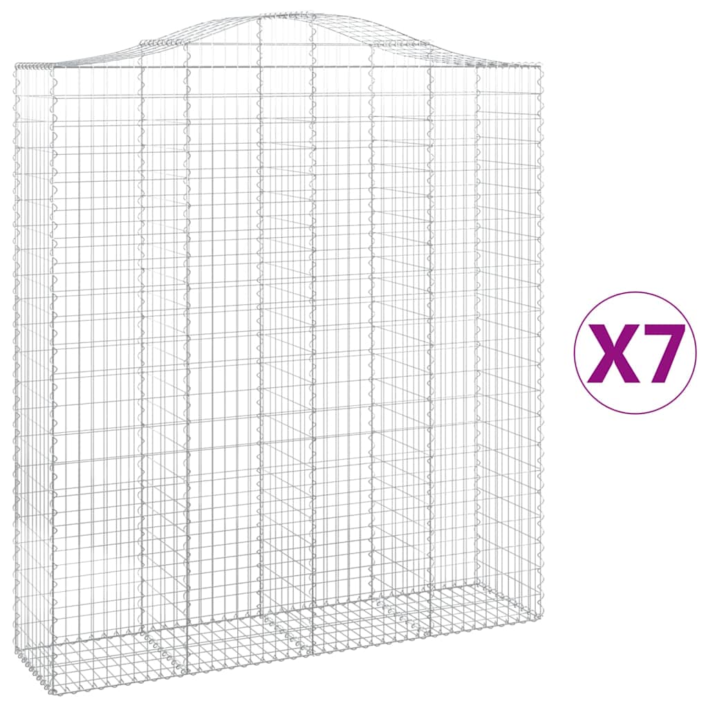 Συρματοκιβώτια Τοξωτά 7 τεμ. 200x50x220/240 εκ. Γαλβαν. Ατσάλι