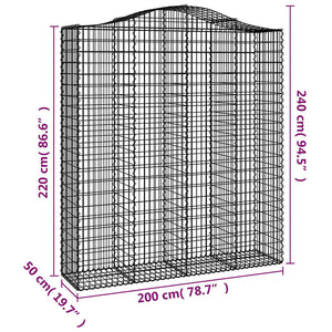 Συρματοκιβώτια Τοξωτά 7 τεμ. 200x50x220/240 εκ. Γαλβαν. Ατσάλι