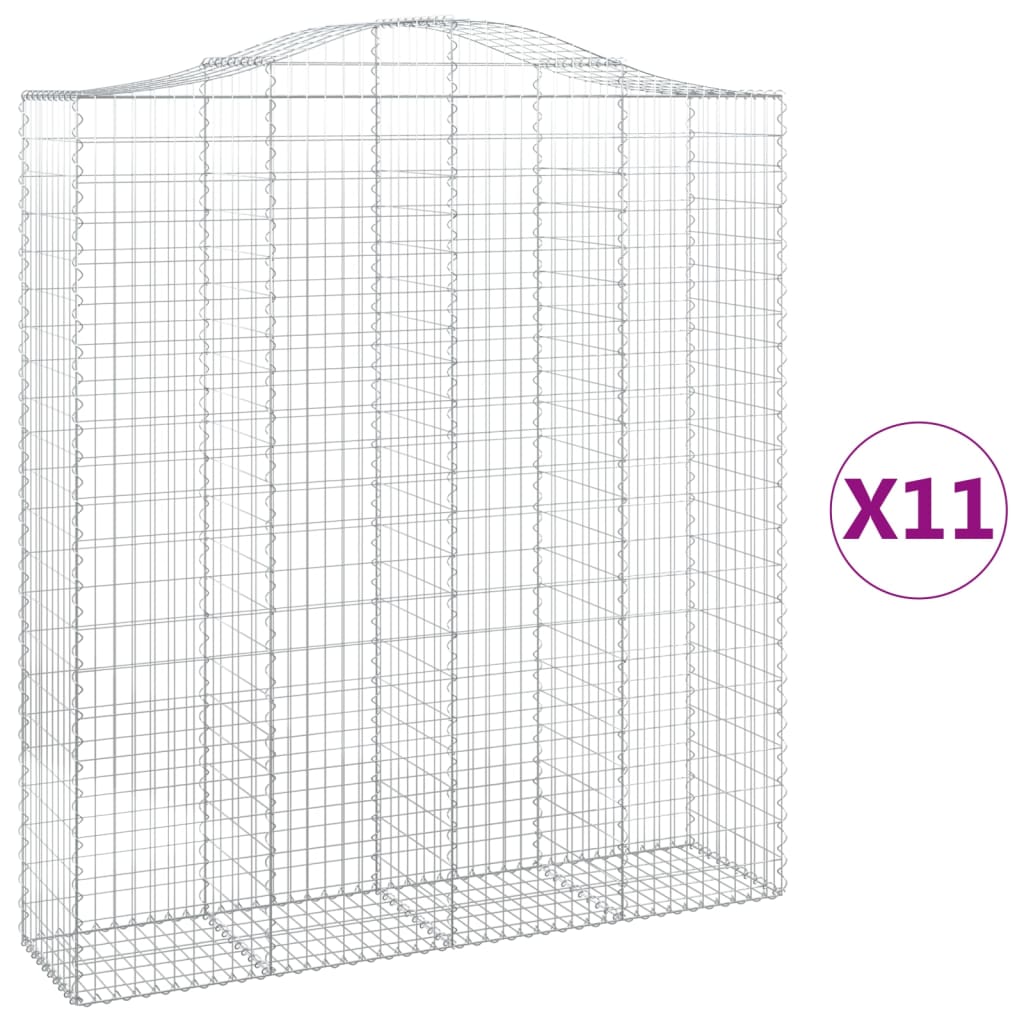 Συρματοκιβώτια Τοξωτά 11 τεμ. 200x50x220/240 εκ. Γαλβαν. Ατσάλι