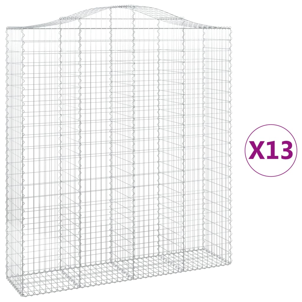 Συρματοκιβώτια Τοξωτά 13 τεμ. 200x50x220/240 εκ. Γαλβαν. Ατσάλι