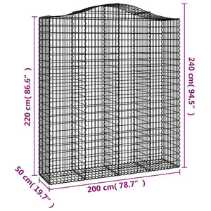 Συρματοκιβώτια Τοξωτά 13 τεμ. 200x50x220/240 εκ. Γαλβαν. Ατσάλι