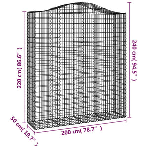 Συρματοκιβώτια Τοξωτά 14 τεμ. 200x50x220/240 εκ. Γαλβαν. Ατσάλι