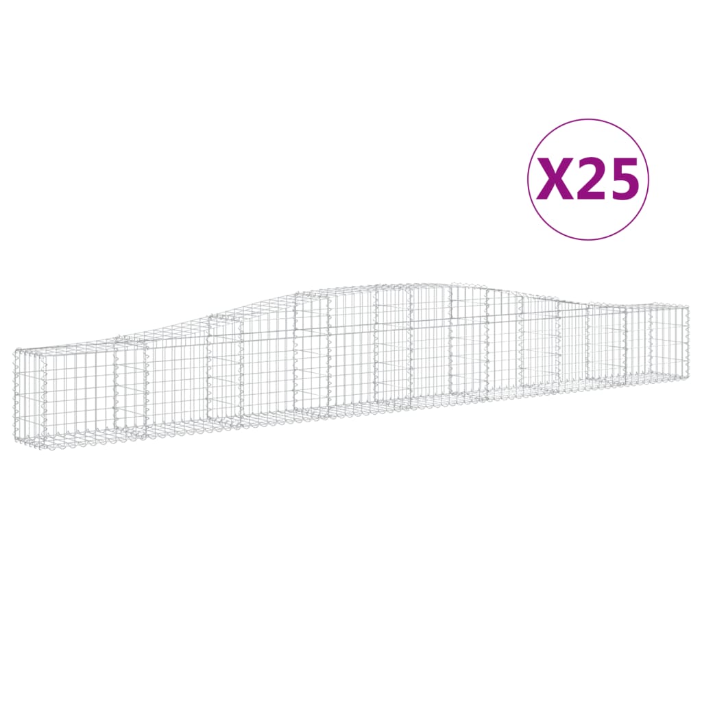 Συρματοκιβώτια Τοξωτά 25 τεμ. 400x30x40/60 εκ. Γαλβαν. Ατσάλι