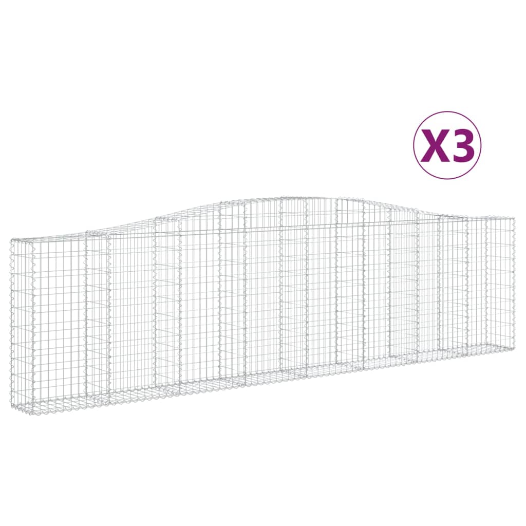 Συρματοκιβώτια Τοξωτά 3 τεμ. 400x30x100/120 εκ. Γαλβαν. Ατσάλι