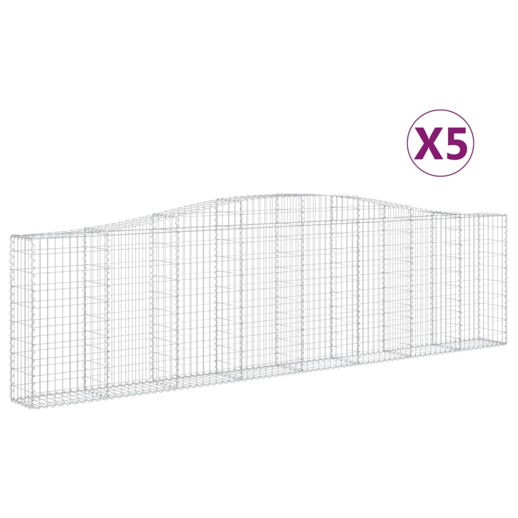 Συρματοκιβώτια Τοξωτά 5 τεμ. 400x30x100/120 εκ. Γαλβαν. Ατσάλι
