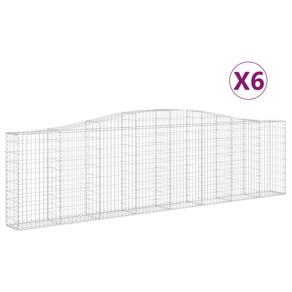 Συρματοκιβώτια Τοξωτά 6 τεμ. 400x30x100/120 εκ. Γαλβαν. Ατσάλι