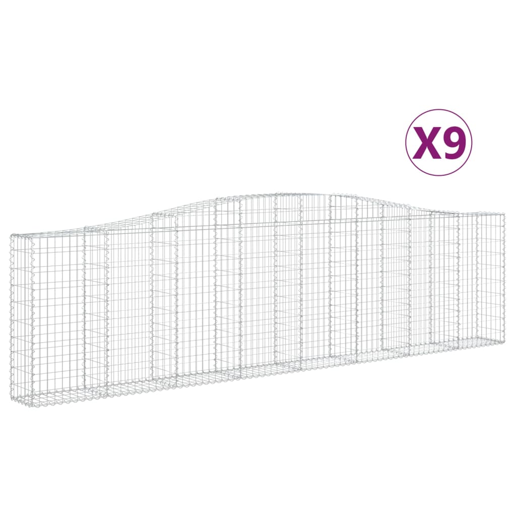 Συρματοκιβώτια Τοξωτά 9 τεμ. 400x30x100/120 εκ. Γαλβαν. Ατσάλι