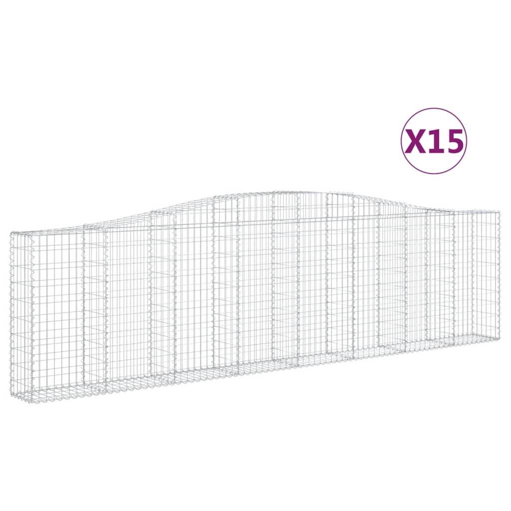Συρματοκιβώτια Τοξωτά 15 τεμ. 400x30x100/120 εκ. Γαλβαν. Ατσάλι