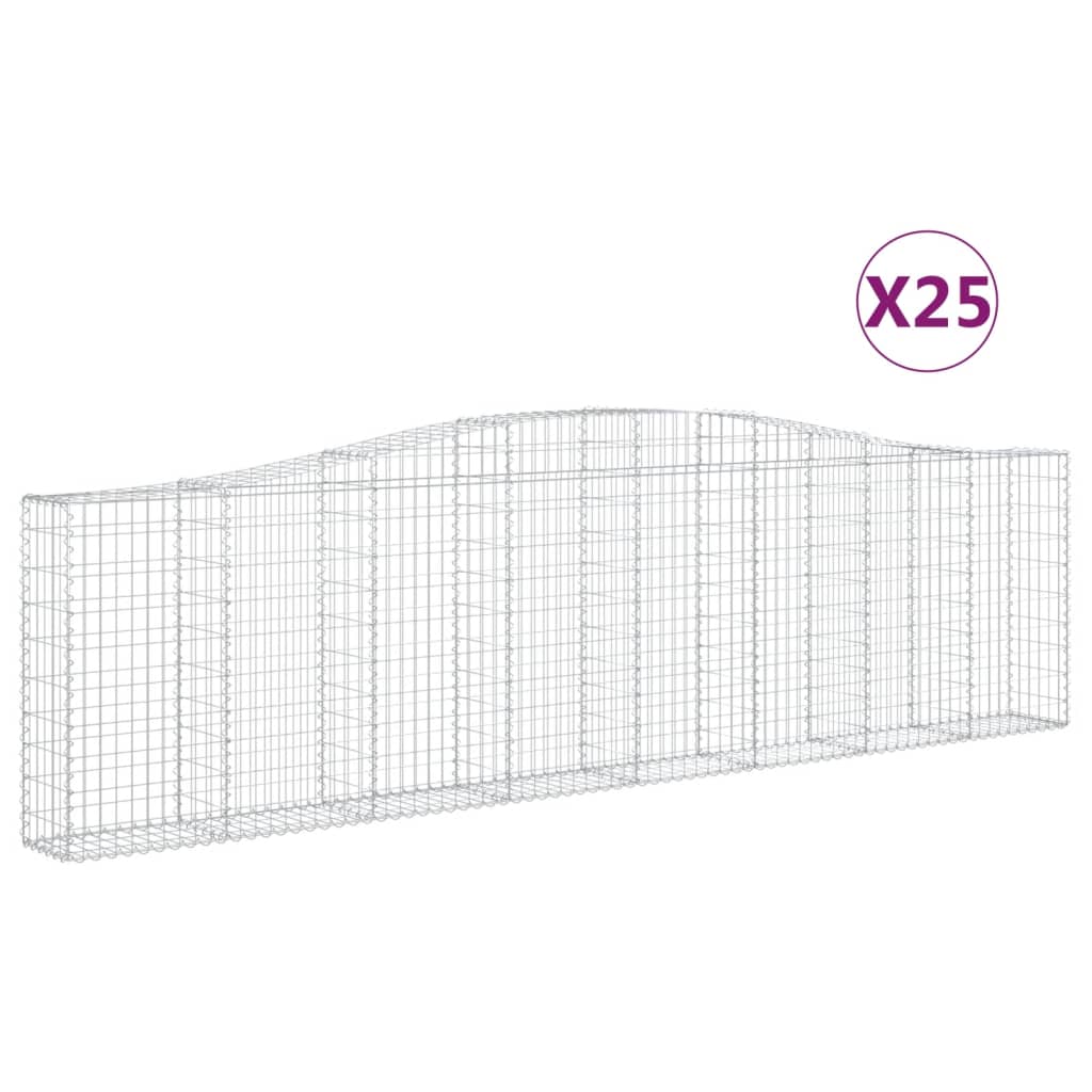 Συρματοκιβώτια Τοξωτά 25 τεμ. 400x30x100/120 εκ. Γαλβαν. Ατσάλι