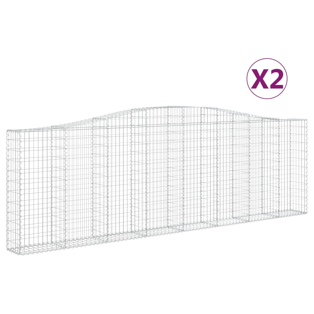 Συρματοκιβώτια Τοξωτά 2 τεμ. 400x30x120/140 εκ. Γαλβαν. Ατσάλι