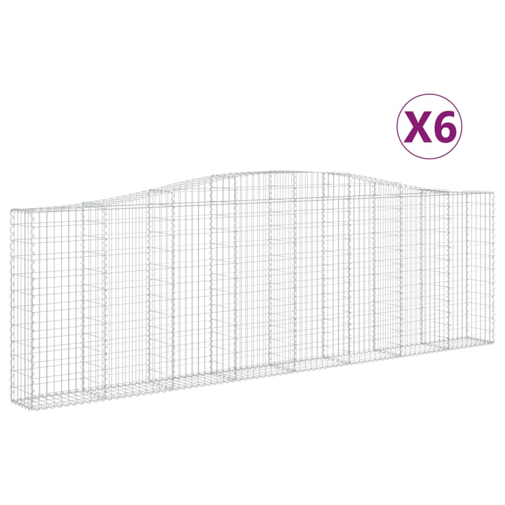 Συρματοκιβώτια Τοξωτά 6 τεμ. 400x30x120/140 εκ. Γαλβαν. Ατσάλι
