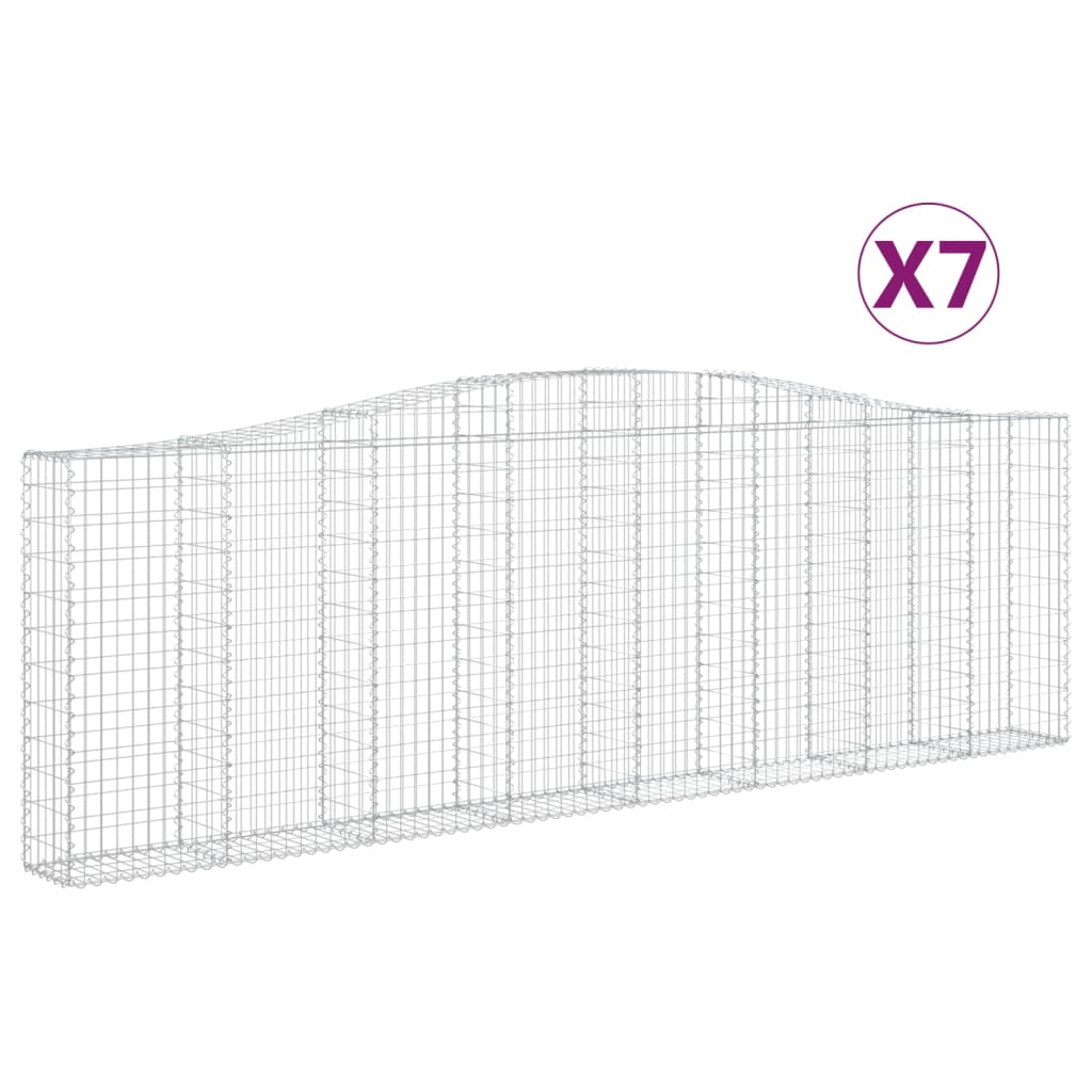 Συρματοκιβώτια Τοξωτά 7 τεμ. 400x30x120/140 εκ. Γαλβαν. Ατσάλι