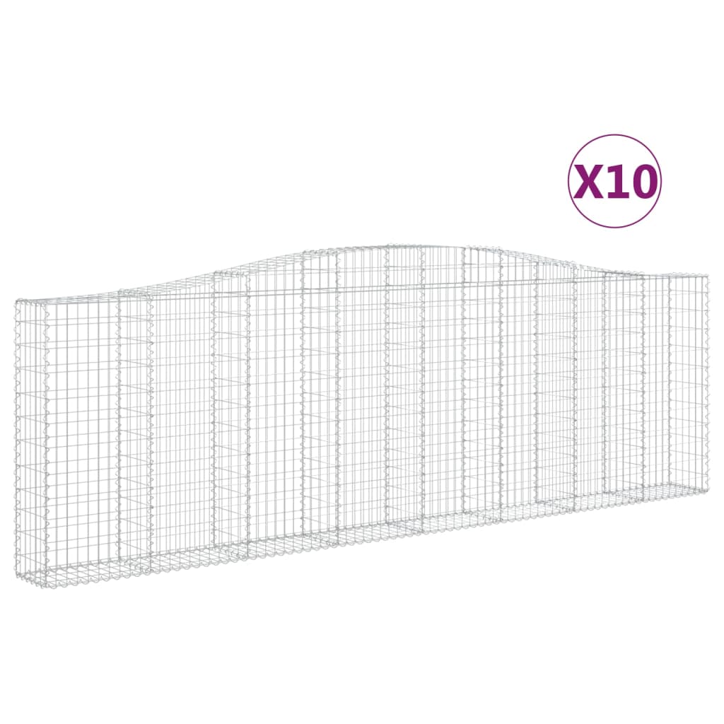 Συρματοκιβώτια Τοξωτά 10 τεμ. 400x30x120/140 εκ. Γαλβαν. Ατσάλι - Pakobazaar