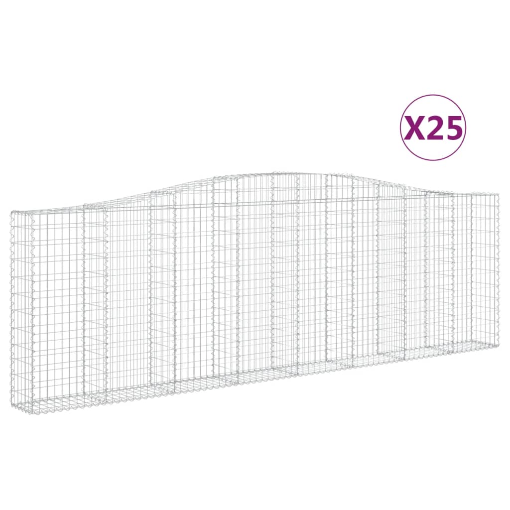 Συρματοκιβώτια Τοξωτά 25 τεμ. 400x30x120/140 εκ. Γαλβαν. Ατσάλι
