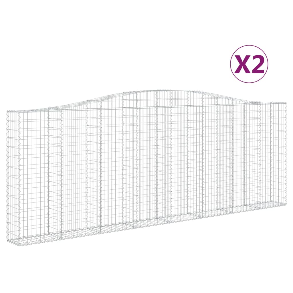 Συρματοκιβώτια Τοξωτά 2 τεμ. 400x30x140/160 εκ. Γαλβαν. Ατσάλι