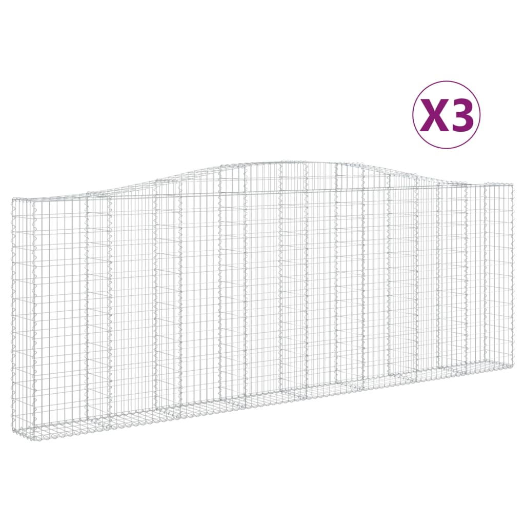 Συρματοκιβώτια Τοξωτά 3 τεμ. 400x30x140/160 εκ. Γαλβαν. Ατσάλι