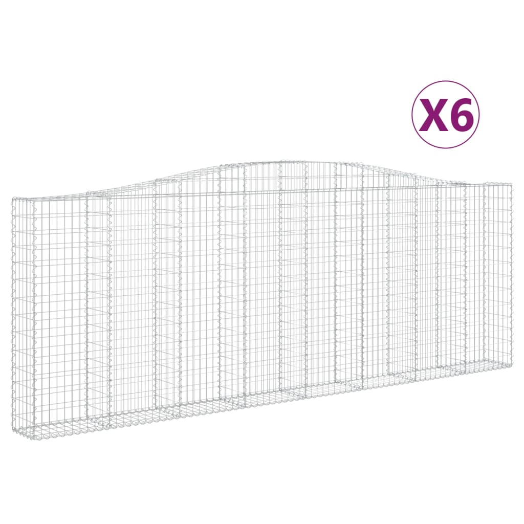 Συρματοκιβώτια Τοξωτά 6 τεμ. 400x30x140/160 εκ. Γαλβαν. Ατσάλι