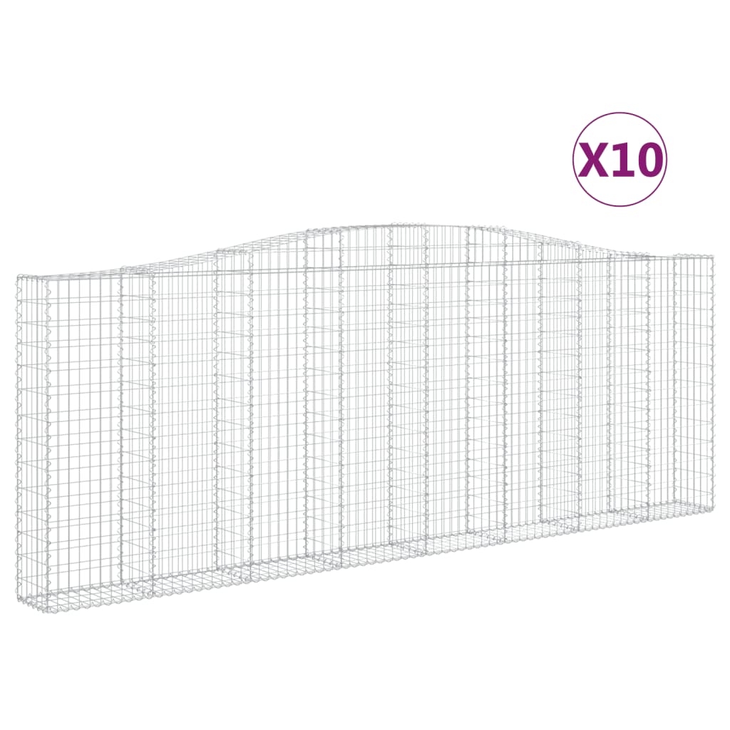 Συρματοκιβώτια Τοξωτά 10 τεμ. 400x30x140/160 εκ. Γαλβαν. Ατσάλι