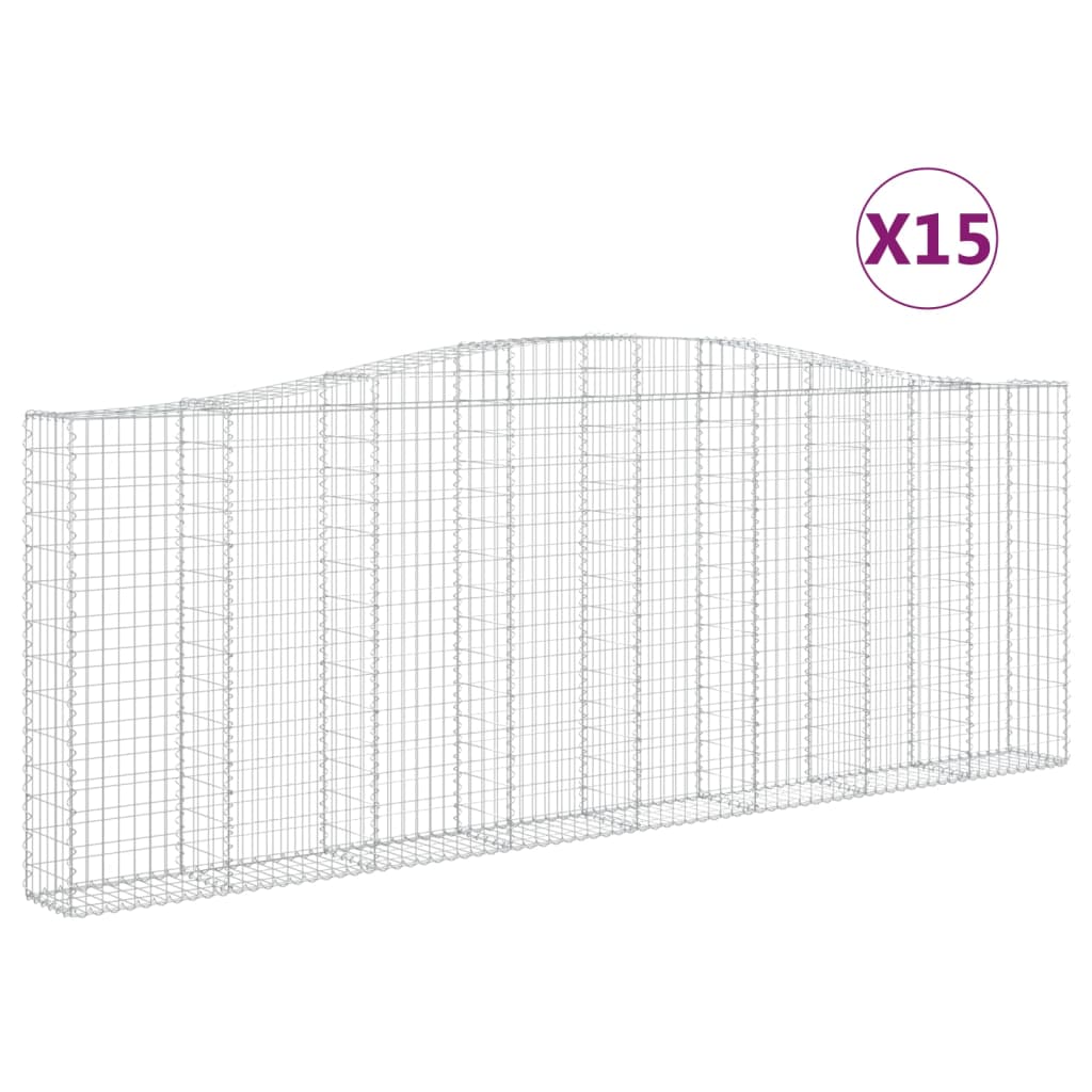 Συρματοκιβώτια Τοξωτά 15 τεμ. 400x30x140/160 εκ. Γαλβαν. Ατσάλι