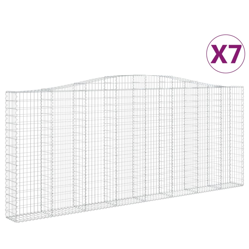 Συρματοκιβώτια Τοξωτά 7 τεμ. 400x30x160/180 εκ. Γαλβαν. Ατσάλι