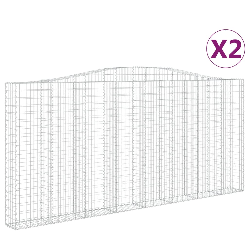 Συρματοκιβώτια Τοξωτά 2 τεμ. 400x30x180/200 εκ. Γαλβαν. Ατσάλι