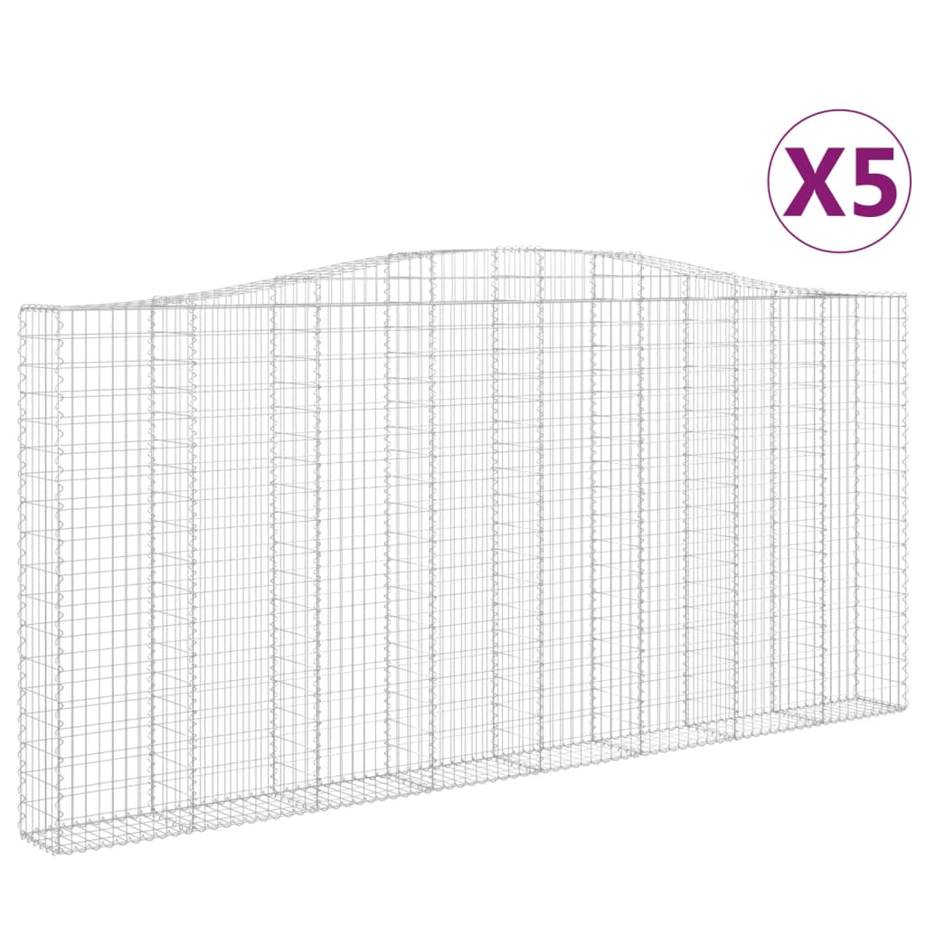 Συρματοκιβώτια Τοξωτά 5 τεμ. 400x30x180/200 εκ. Γαλβαν. Ατσάλι
